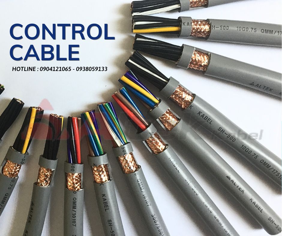 Cáp điều khiển Altek Kabel không lưới và có lưới chống nhiễu đủ size.